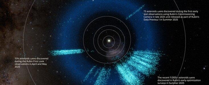 Asteroids discovered by NSF–DOE Rubin Observatory infographic