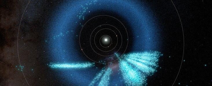 3D model of asteroids discovered by NSF–DOE Rubin Observatory (polar view)