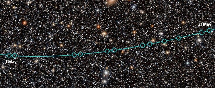 2026 ED138 orbital pathway during May 2026