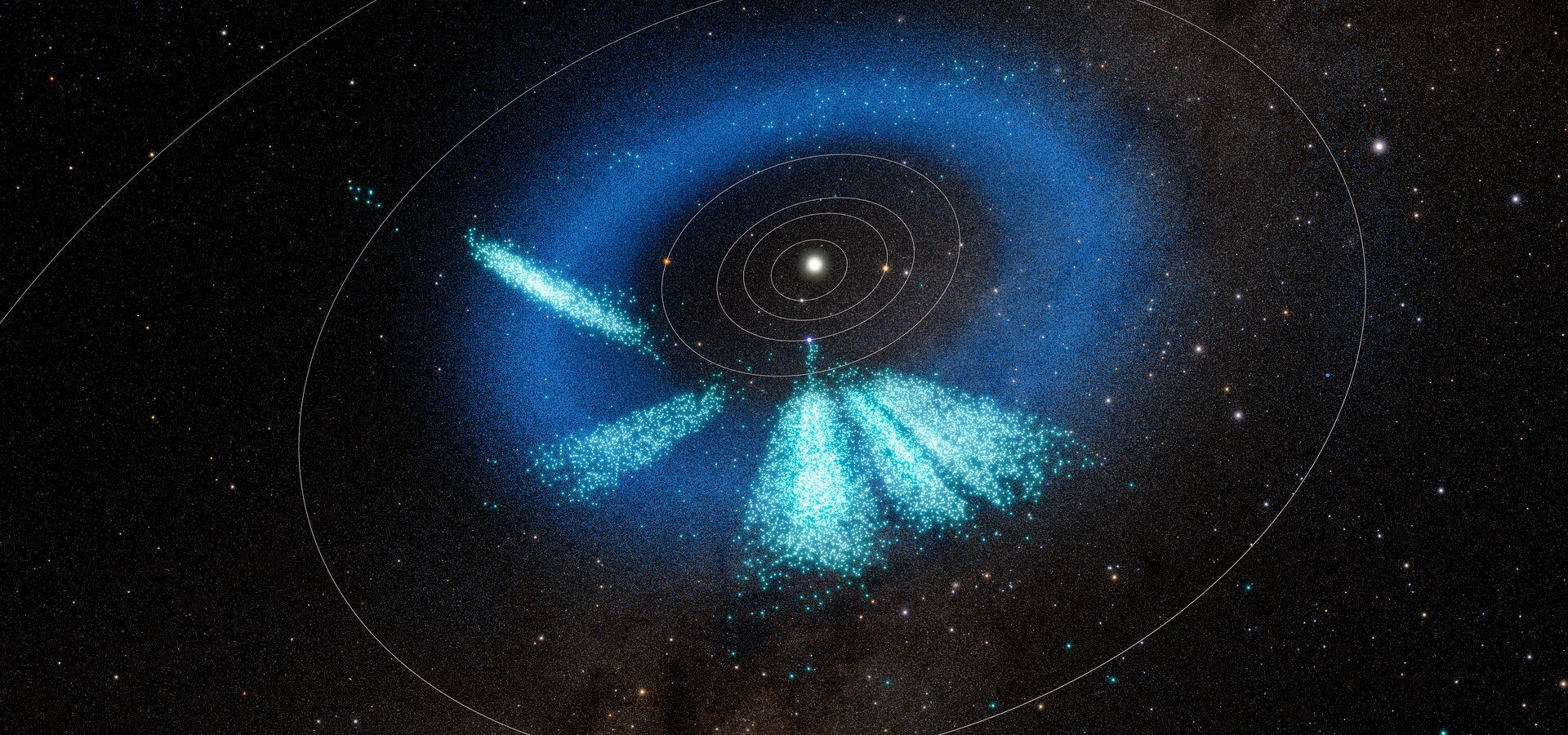 3D rendering of asteroids discovered by NSF–DOE Rubin Observatory